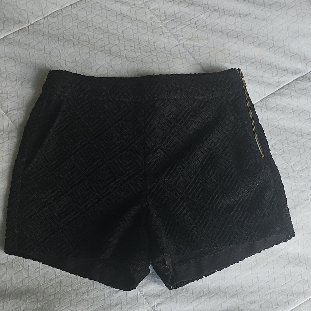 Dynamite Black Textured High Waist Shorts